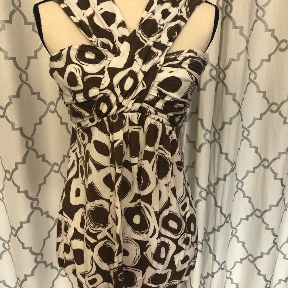 Cute MATTY M halter top size M Brown/white